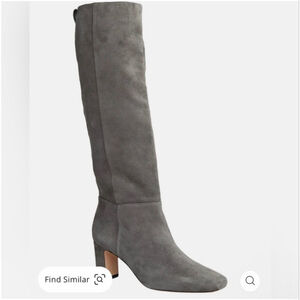 Women's J.McLaughlin Briana Steel Grey Suede Heeled Boots Size 7